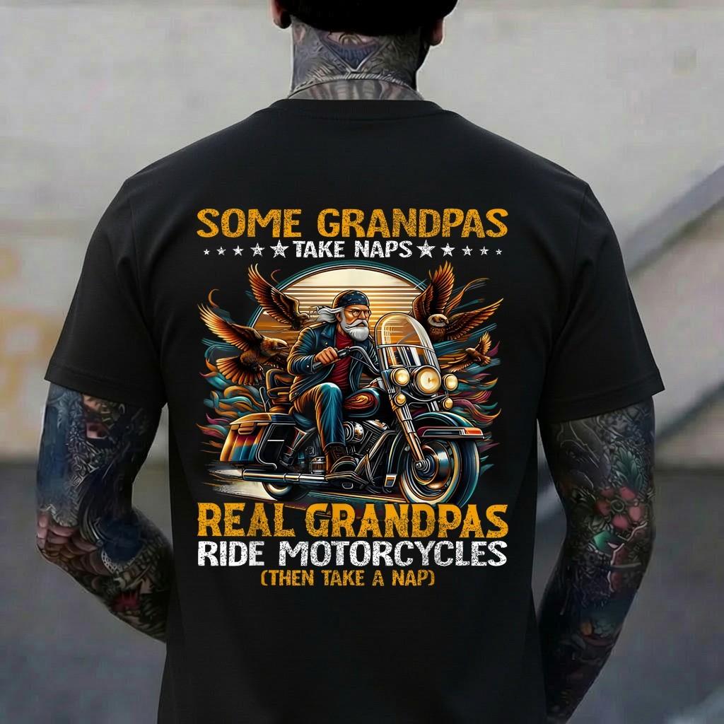 Cool Some Grandpas Play Bingo Real Grandpas Ride Motorcycles T-Shirt S