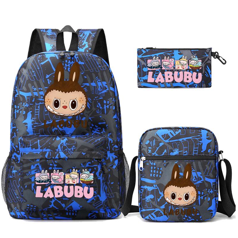 3Pcs/set Cute Printed Backpack with Shoulder Bag Pencil Case Student Girl Boy Schoolbag Large Capacity Bookbag Travel Bag