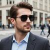 New High-end Style Sunglasses - Ultra-lightweight Men's Rectangular-framed Double-barrel Sunglasses 5134