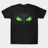 Herren Schwarzes T-Shirt mit Aufdruck Night Fury Augen (Drachenzähmen leicht gemacht) Baumwoll-T-Shirt mit No-Cut-Transferpapier-Druck