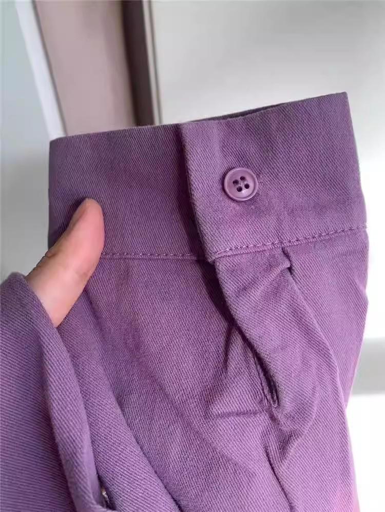 Plus Size Casual Long-Sleeve Plain Shirt for Spring and Autumn