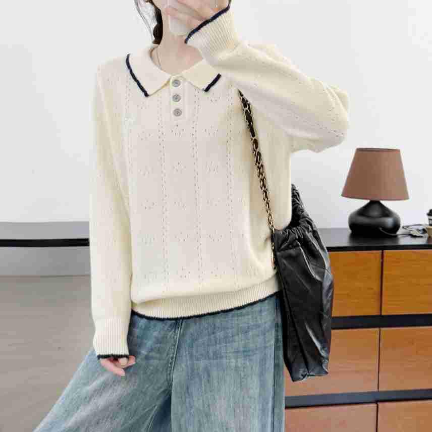 

Plus Size Women s Autumn/Winter Jacquard Bow Knitwear - Slimming, Loose, Hollow Design (Style 1406) 4XL (180-200 Jin) грязно-белый