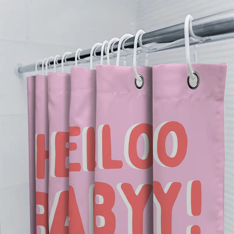 

Hello Baby! Shower Curtain For Bathroom Decoration W60H190(CM)-1 Pcs