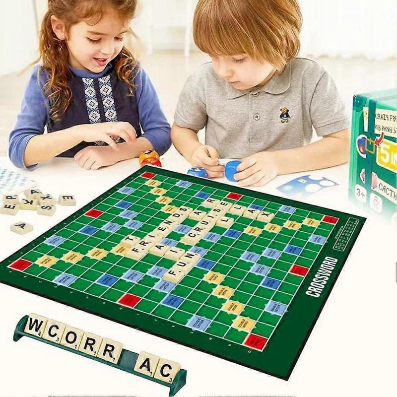 Für Scrabble Stapel-Kreuzwortspiel Bauen Sie eine höhere Punktzahl mit stapelbaren Buchstaben Familienspaß