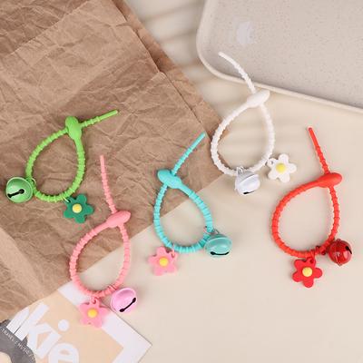 1 vnt. saldžios saldainių spalvos buožgalvių varpelio raktų pakabukas, silikoninis gėlėtas raktų pakabukas mergaitėms, krepšio pakabukas, automobilio raktų žiedas, kuprinės dekoracija