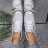 Fashion Women's Casual Shoes 2025 New Four Seasons Sneakers Plus Size Fashion Lace-Up Breathable Wedges Single Shoes Zapatillas Deporte