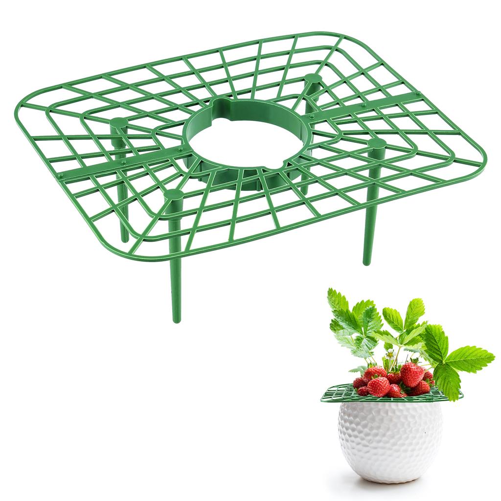 Square Strawberry Support with 4 Legs Strawberry Growing Rack for Pots Backyard Garden Plant Maintenance