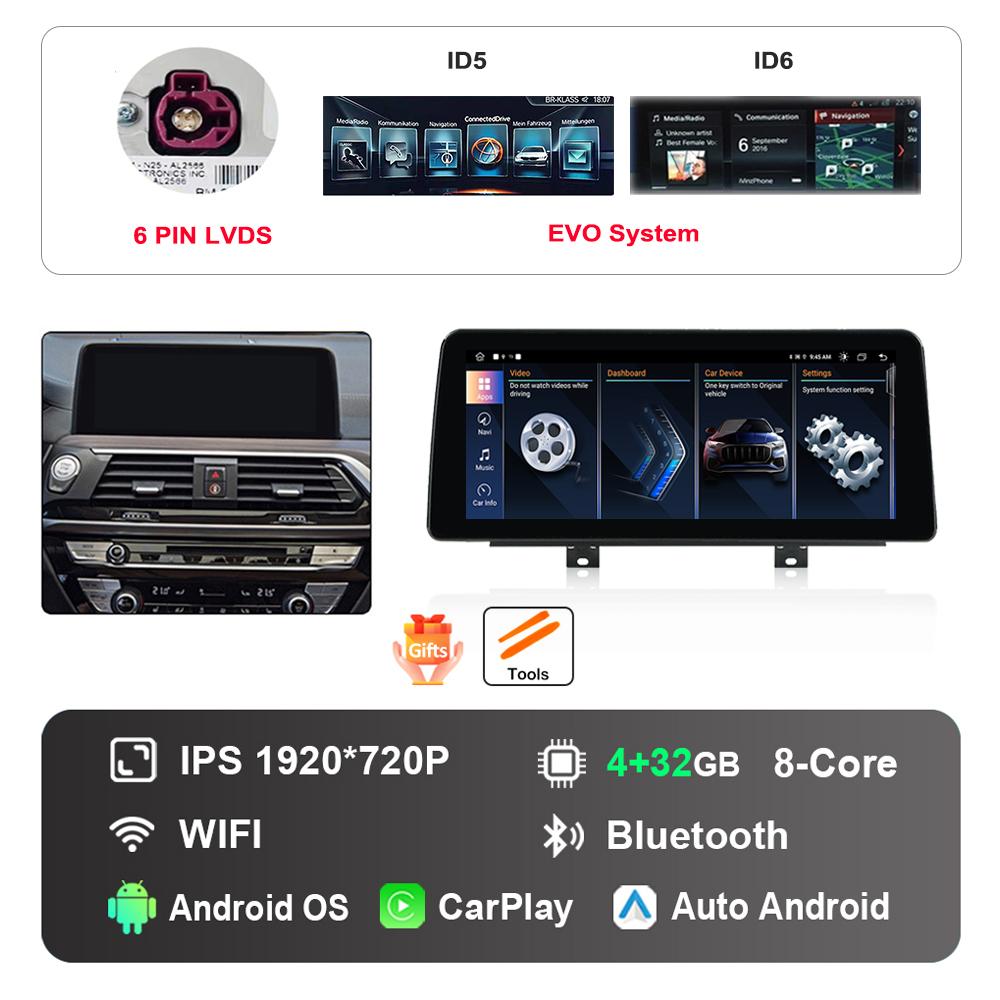 

12.3 inch 1920*720P HD Touch Screen for BMW X3 G01 X4 G02 2018 - 2022 EVO System Android Car Radio Multimedia Player DSP 4G WiFi
