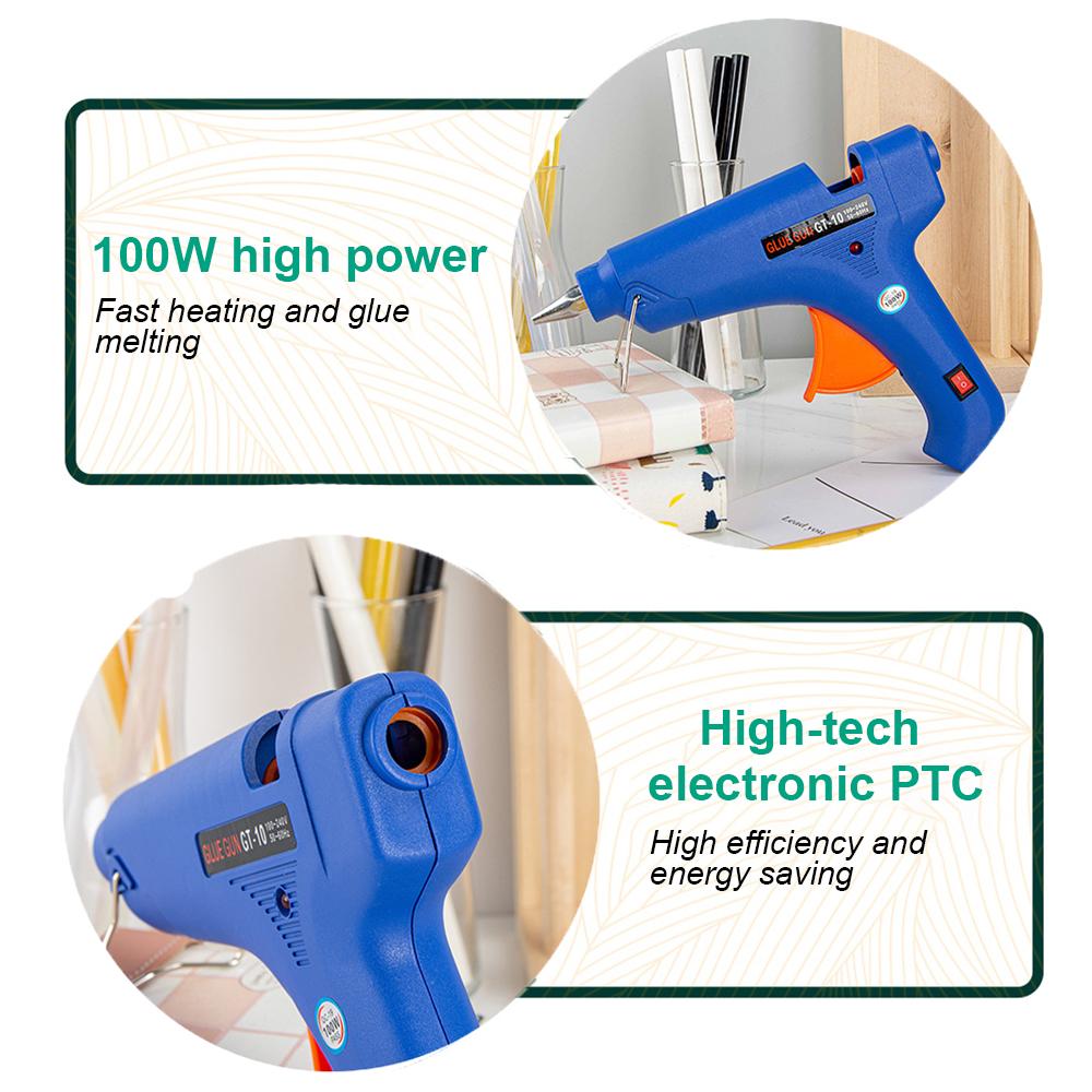 100W Hot Melt Glue Gun For 11mm Glue Sticks Mini Industrial Household Heat Electric Hot Gun For Car Dent Removal DIY Repair Tool