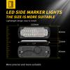 2pcs LED Side Flashing Strobe Warning Light Amber Beacon Emergency Hazard Marker Grille Lamp Bar Tow Truck Trailer Pickup 12-24V