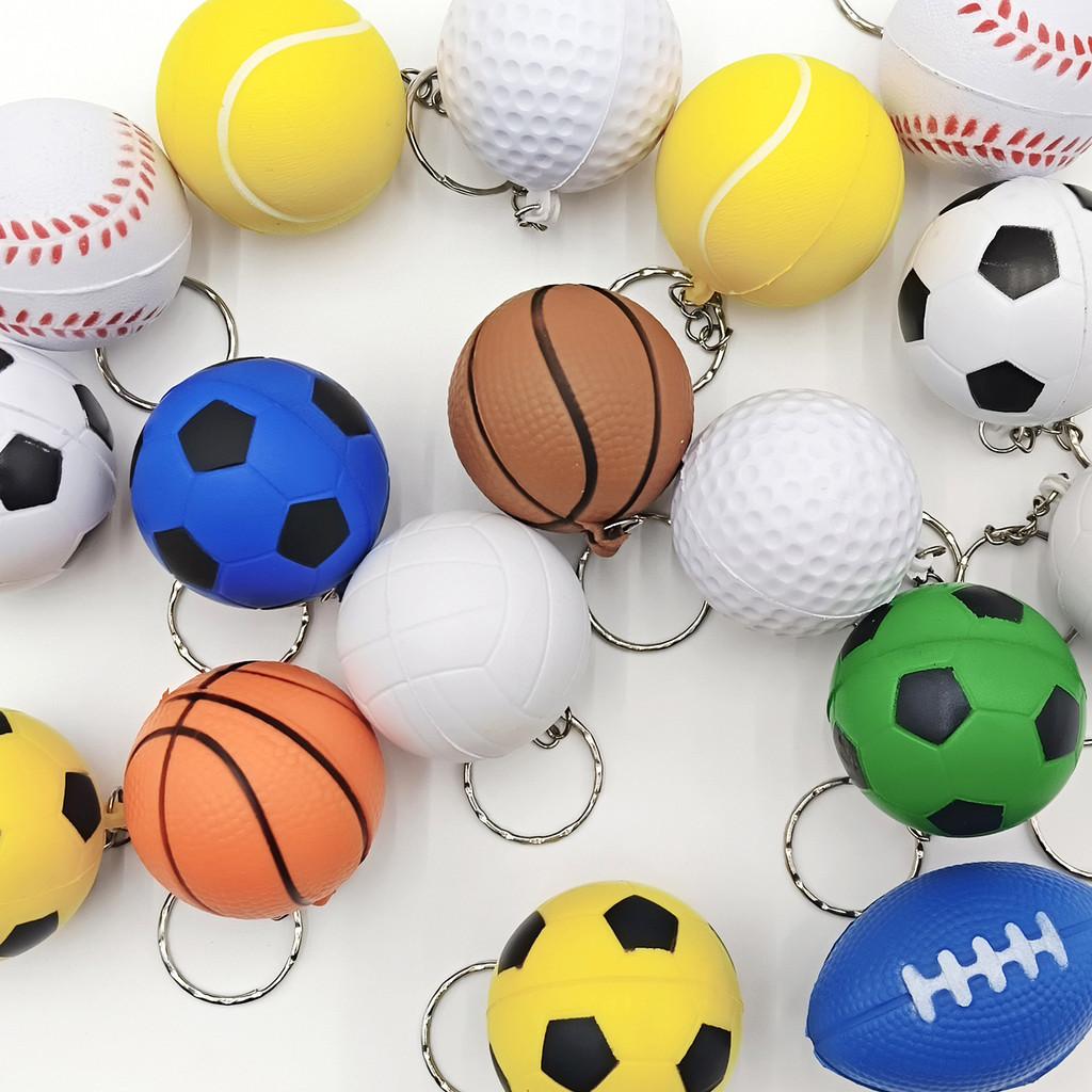 Pu Foam Basketball Keychain Toy For Children Kids Stress Relief Bag Accessory