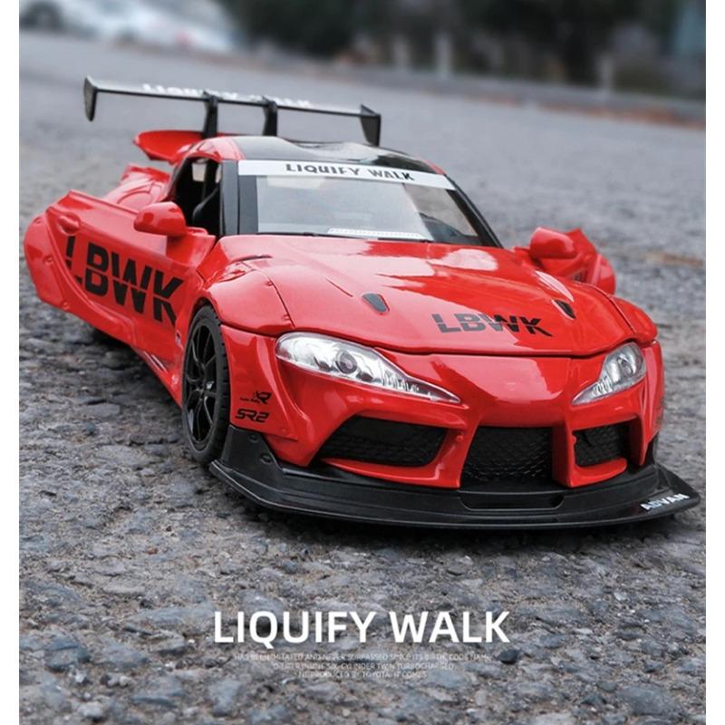 1/24 Toyota SUPRA Track Alloy Sports Car Model Diecasts & Toy Vehicles Metal Car Model High Simulation Sound and Light Childrens Gifts