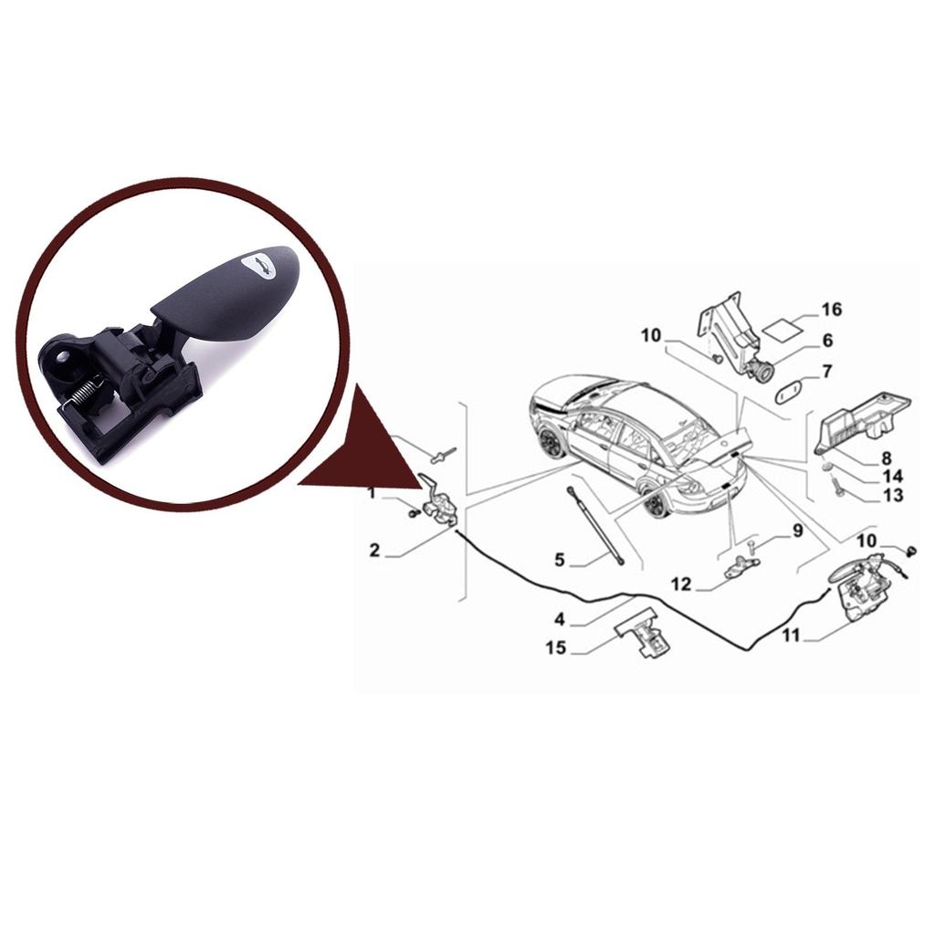 EDP1038 Trunk Tailgate Release Opener Inner Handle 735509394 for Fiat Linea