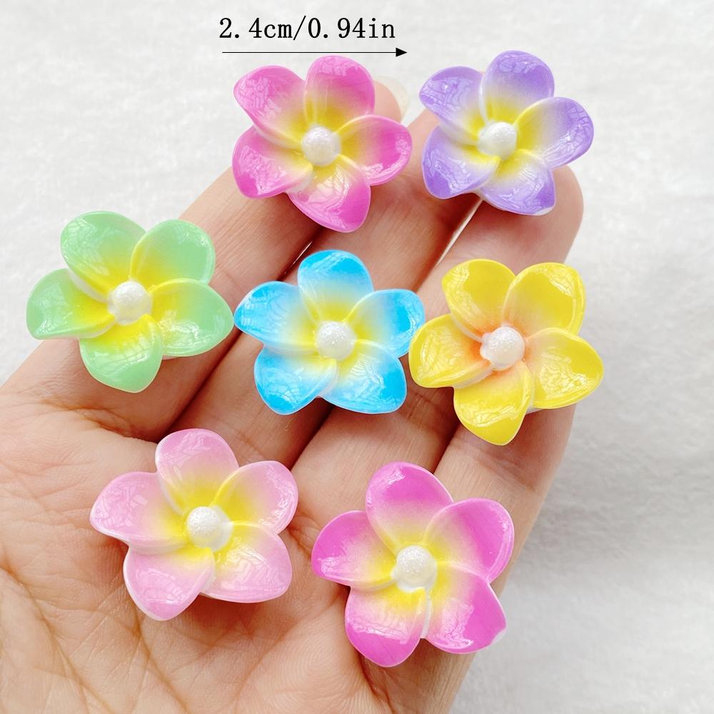 10Pcs New Cute Resin Cartoon Colorful Flowers Series Flat Back Scrapbooking DIY Jewelry Craft Decoration Accessories