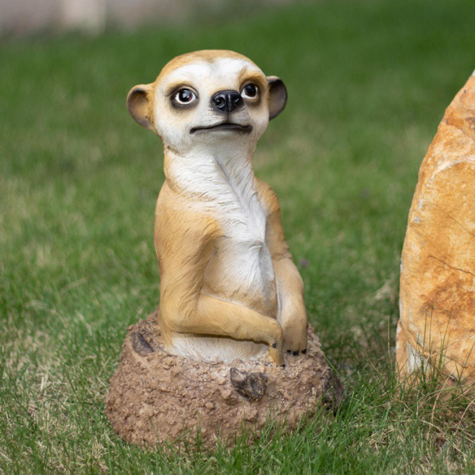 Resin Mongoose Statue , Garden Ornament, Animals Figurine Outdoor Statues Accessories, Decoration