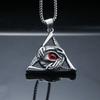 Triangle Devil's Eye Necklace Vintage Women Pendant Necklace  Valentine's Day Gift