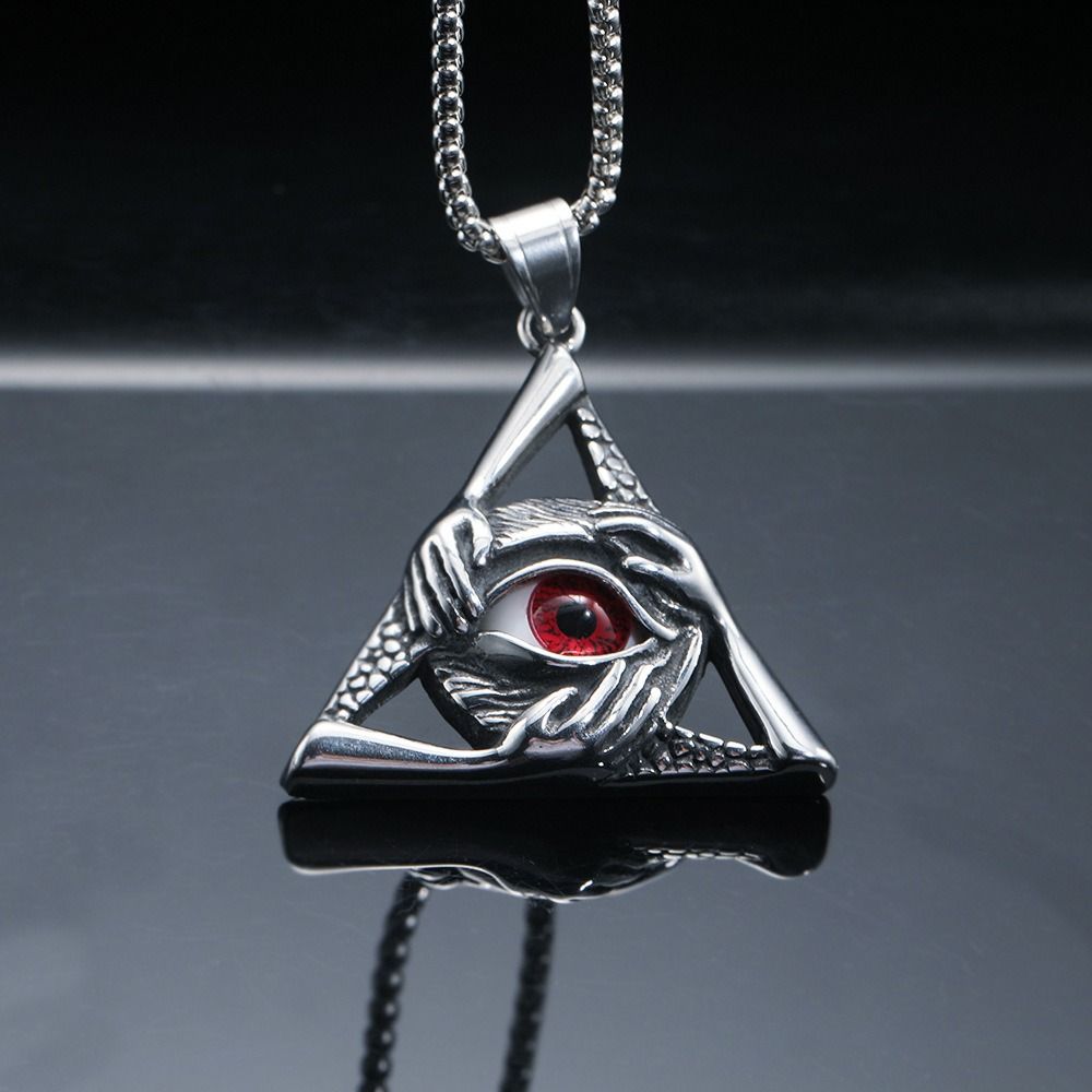 Triangle Devil's Eye Necklace Vintage Women Pendant Necklace Valentine's Day Gift