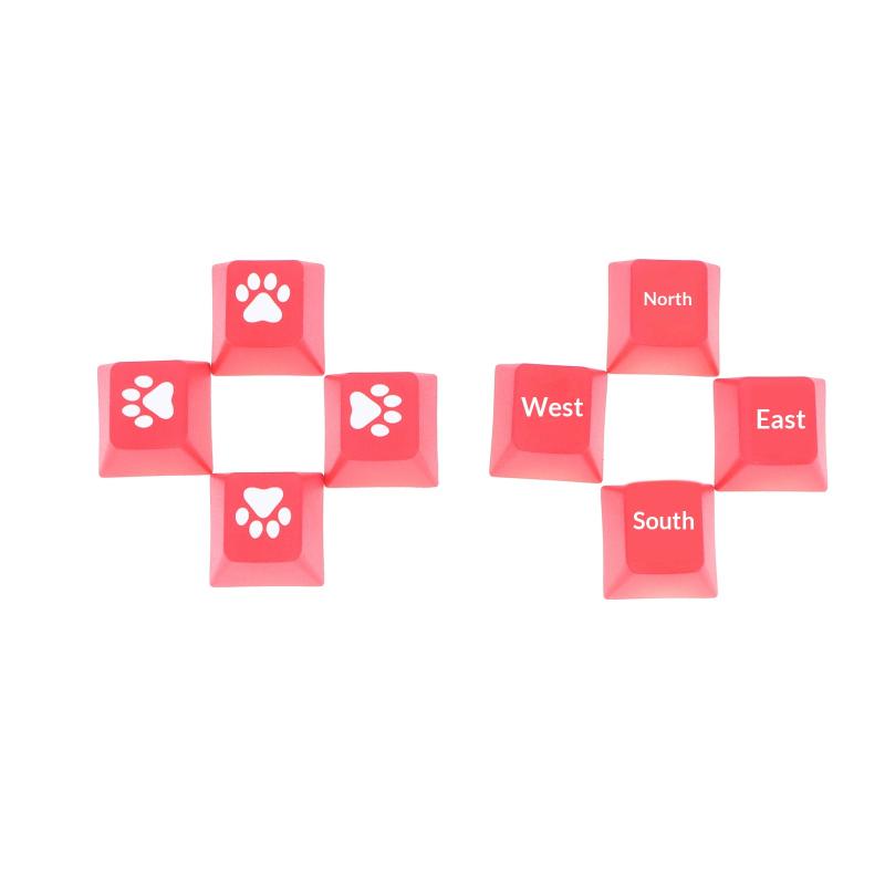 Keycaps Translucent Direction Keys Mechanical Keyboard Accessories Abs Chinese Culture East South West North Red