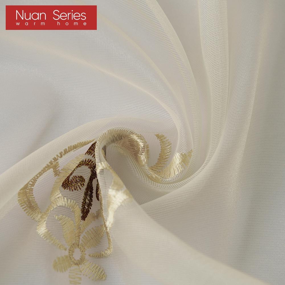 1PC European Luxury Versatile Semi Blackout Embroidered Comfortable Curtains and Sheer Curtains  for Living Room Bedroom Home Decor Nuan Series