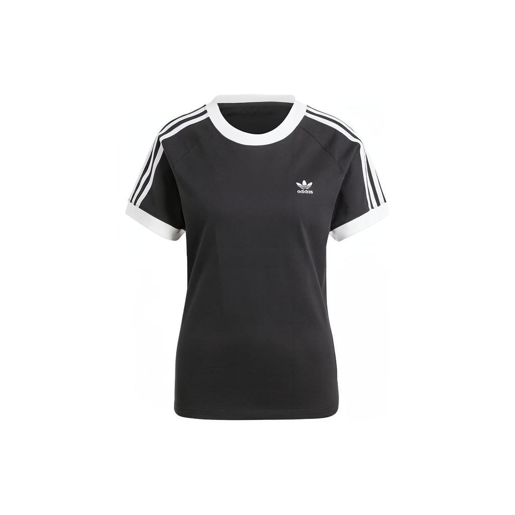 adidas Originals Women's Adicolor Classics Slim 3-Stripes T-Shirt Black/White IK4051