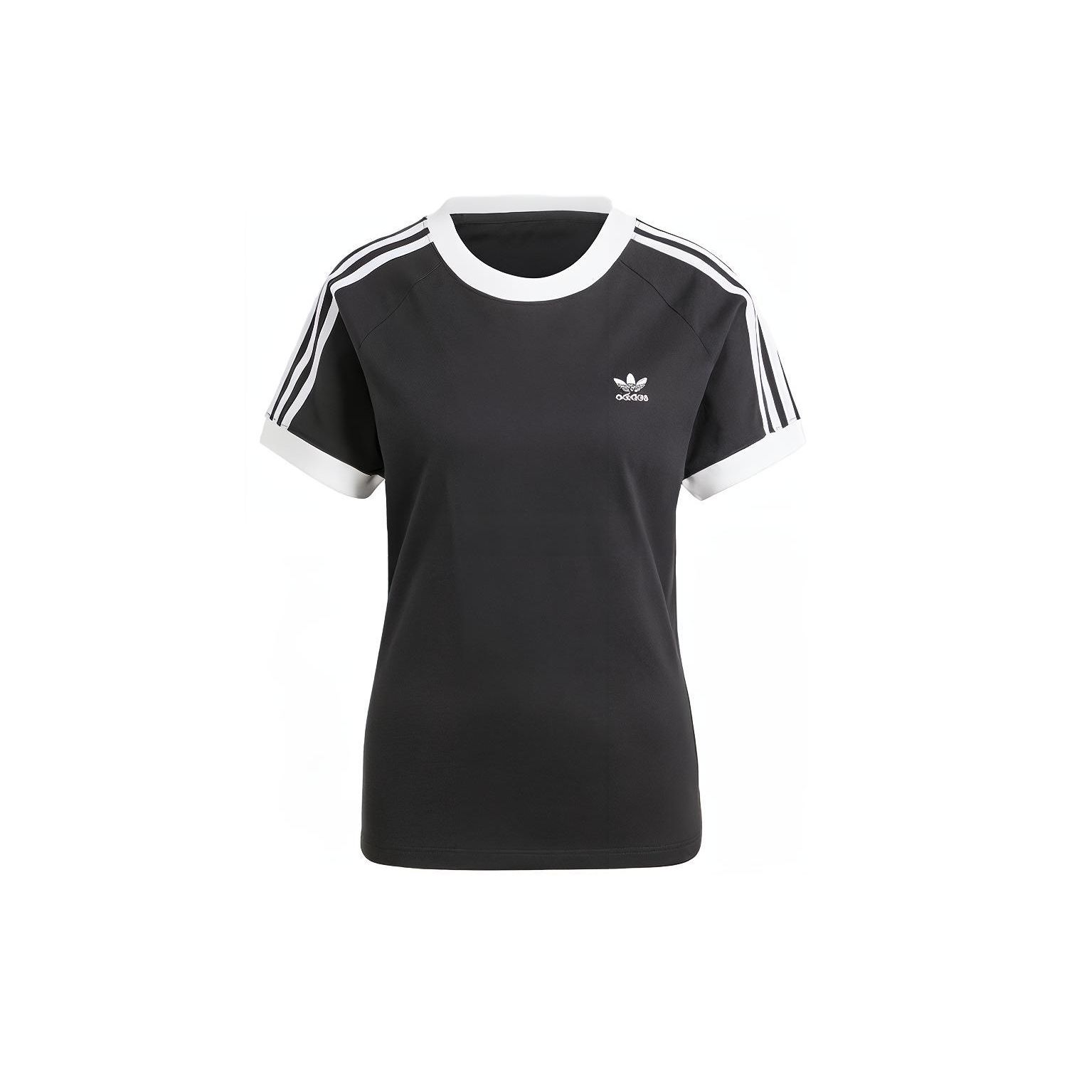 adidas Originals Women s Adicolor Classics Slim 3-Stripes T-Shirt Black/White IK4051 S