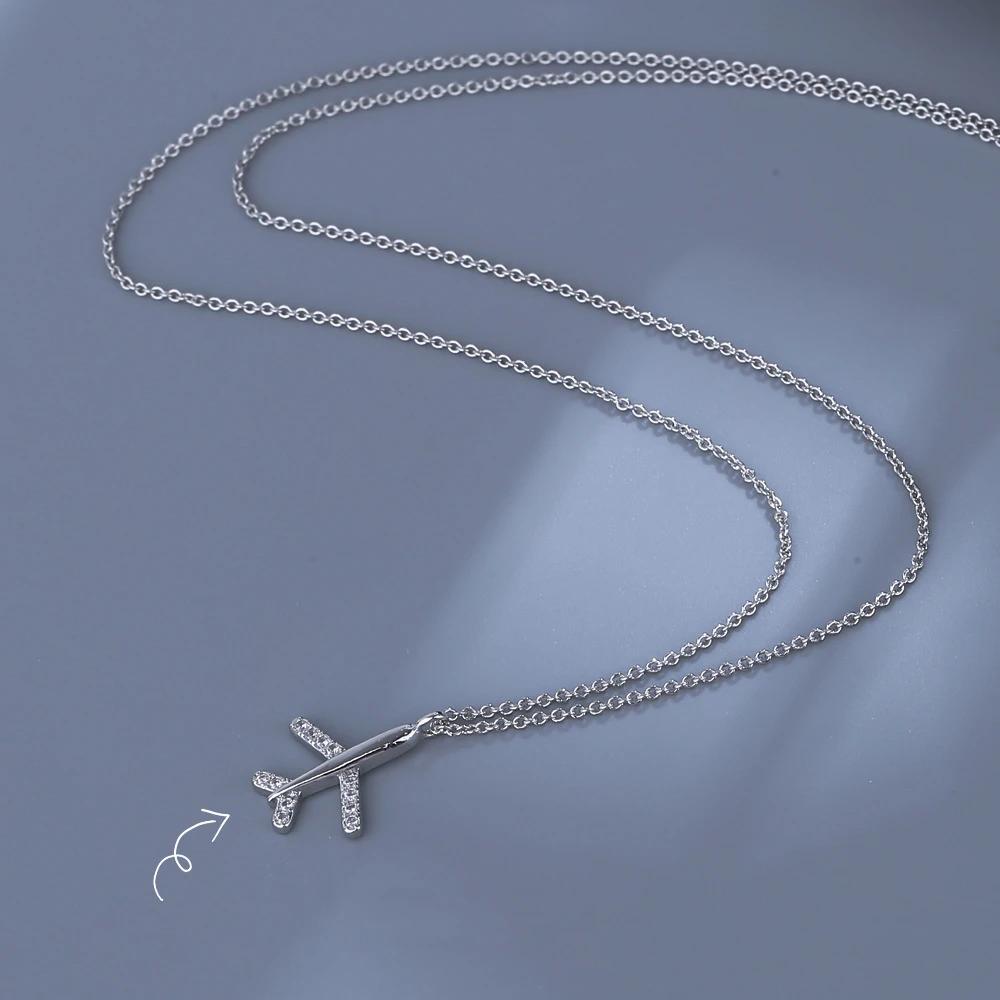 Personality Cute Pendant Clavicle Chain Women's Temperament Japanese and Korean Diamond-encrusted Aircraft Clavicle Chain