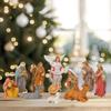 Miniature Christmas Nativity Scene Figurine Set,Small Resin Jesus Religious Gift Collectible