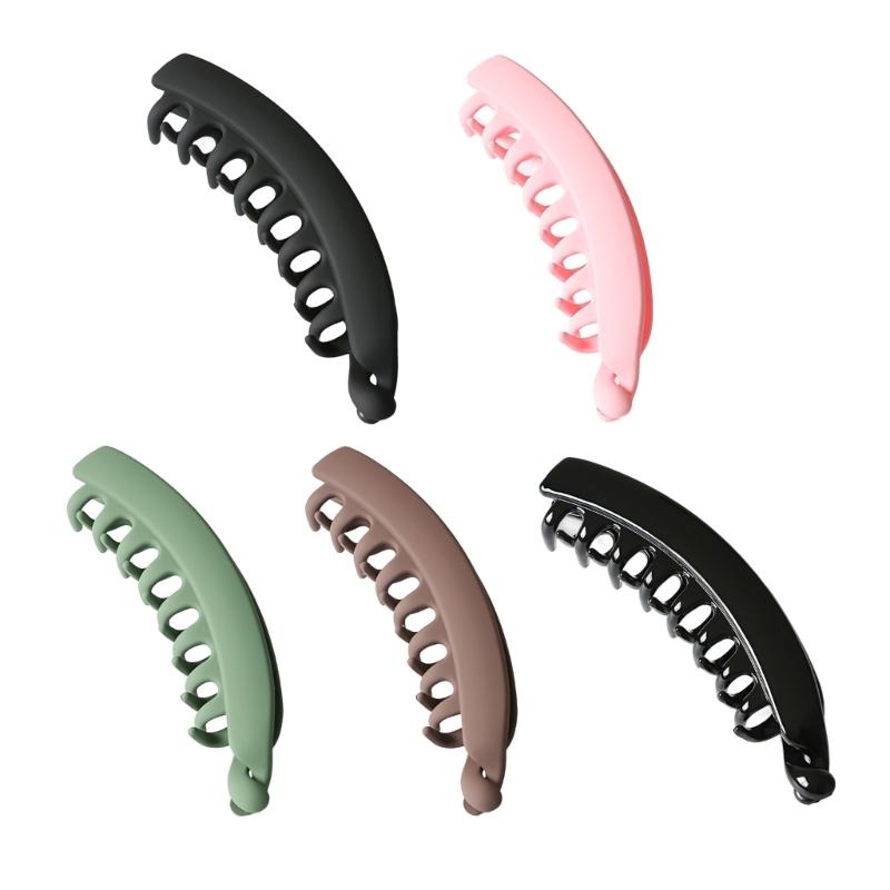 5 Stück Zarte Bananen-Haarspange mit Leopardenmuster für Damen Rutschfester Halt Praktisches Kunststoff-Haaraccessoire für dünnes Haar