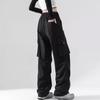Women's Street Hipster Hip Hop Solid Colour Trousers Workwear Multi-Pocket Straight Leg Pants