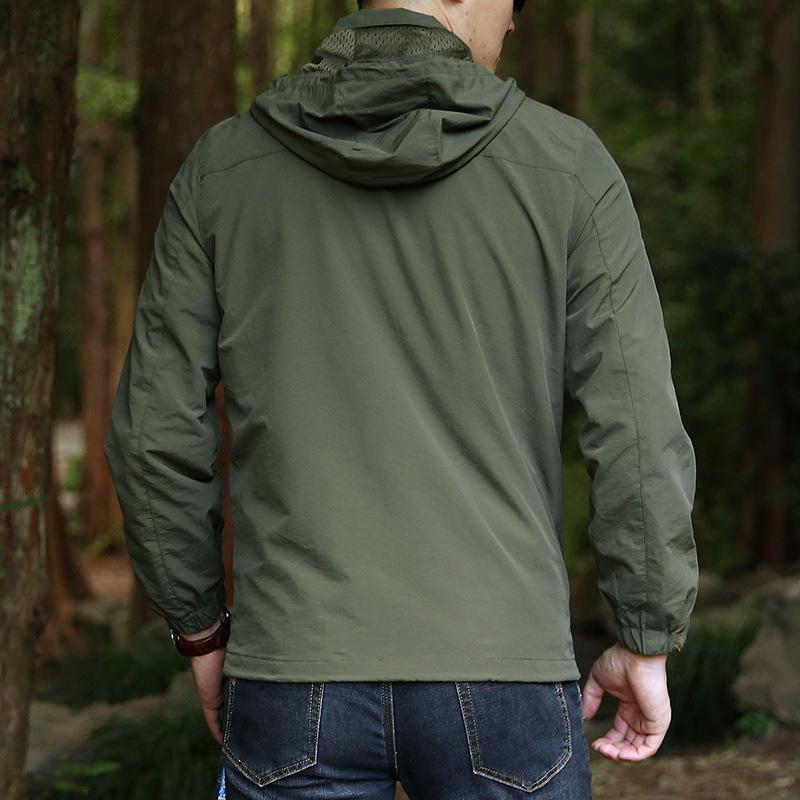 New Coat Men's Autumn Sports Top Youth Outdoor Hooded Windbreaker Jacket