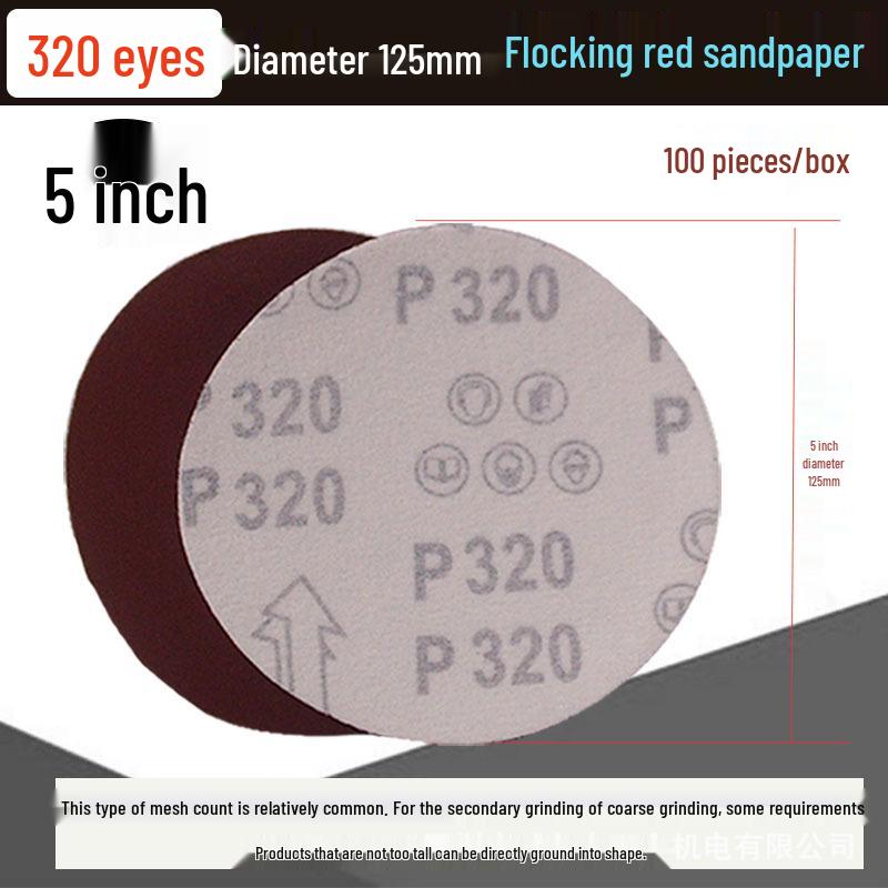 5-inch Self-Adhesive Flocked Sandpaper Disc for Sanding and Grinding (125MM)