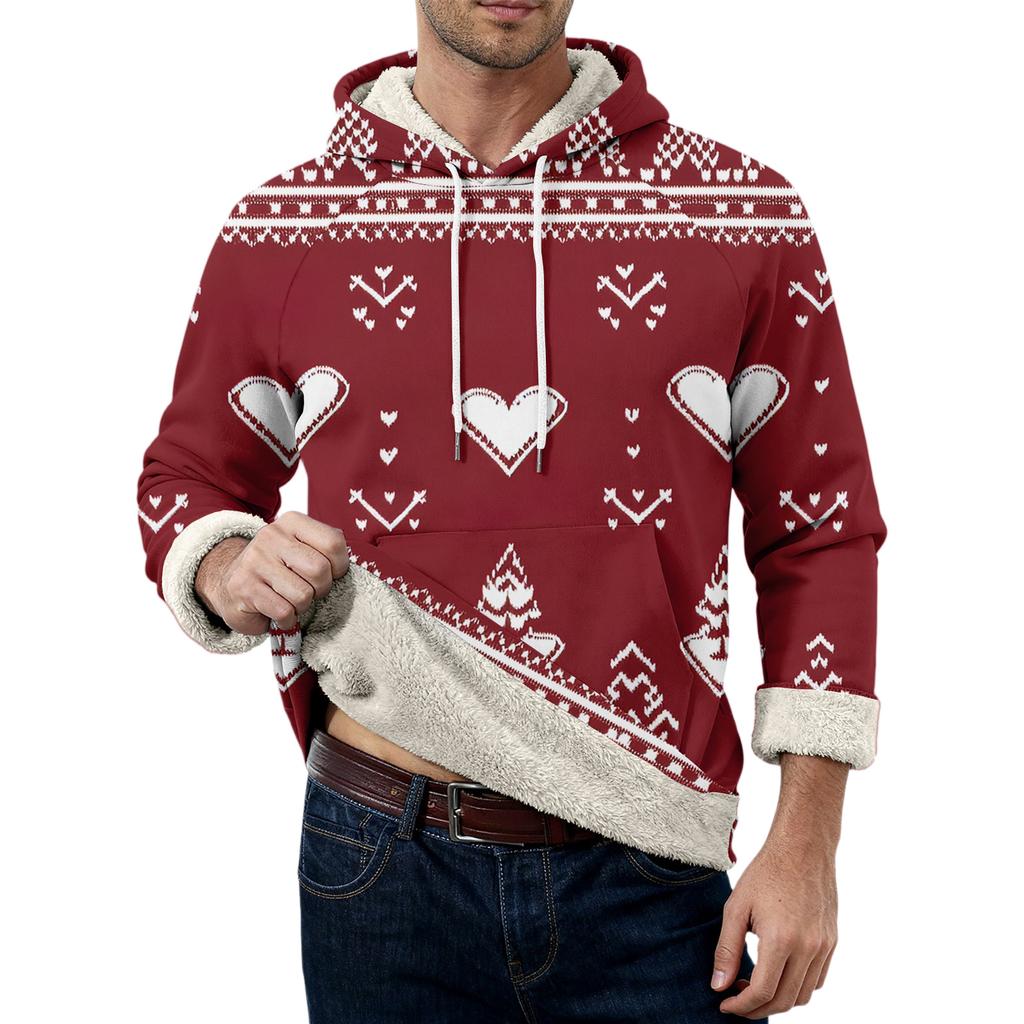 Pánská ležérní fleecová mikina s dlouhým rukávem a kapsami