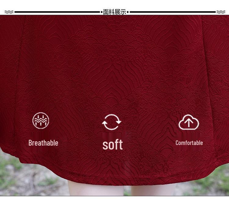 Retro Qipao Dress for Middle-aged Women, Slimming Fit, Seven-quarter Sleeves, Perfect for Spring and Summer