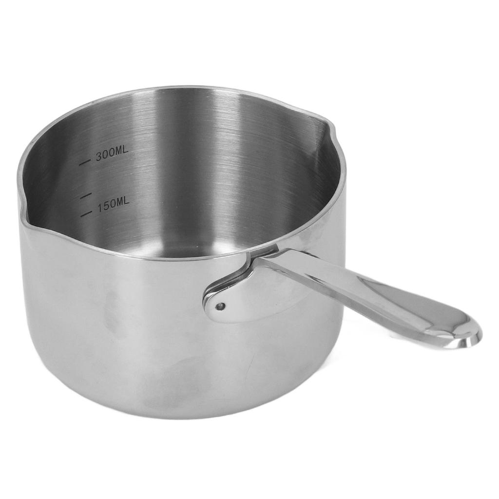 Stainless Steel Hot Milk Pot Chocolate Boiled Sugar Cheese Butter Melting Pot with Dual Pour Spouts