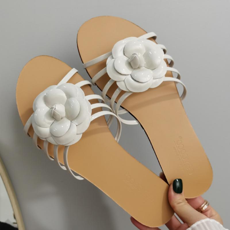 

Удобные женские шлепанцы с узкими ремешками и цветочным дизайном, лето 2025, пляжные, милые, на плоской подошве, повседневные, женские туфли-лодочки, zapatos de mujer 39 абрикосовый