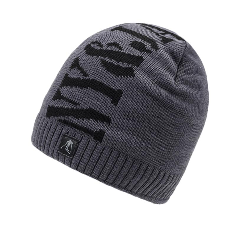 Winter Herren Kaschmir Mütze Warme Wollmütze Buchstaben Outdoor Strickmütze