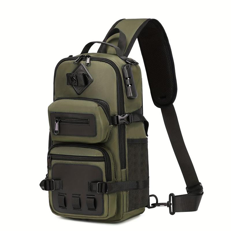 Men's Tactical Chest Bag Multifunctional Sling Backpack Outdoor Hiking Climbing Trekking Rig Pouch Casual Messenger Fanny Pack