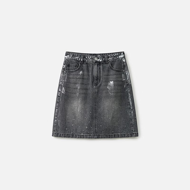 broadcast Women's High-Waist Washed Denim Skirt
