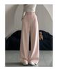 Women's Black High-Waist Wide-Leg Sweatpants - Loose, Comfortable, Floor-Length, Summer Casual