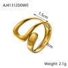 CARLIDANA Fashion Ins Geometric Irregular Hollow Muti Layer Chain 18K Gold Plated Stainless Steel Open Ring for Women Jewelry