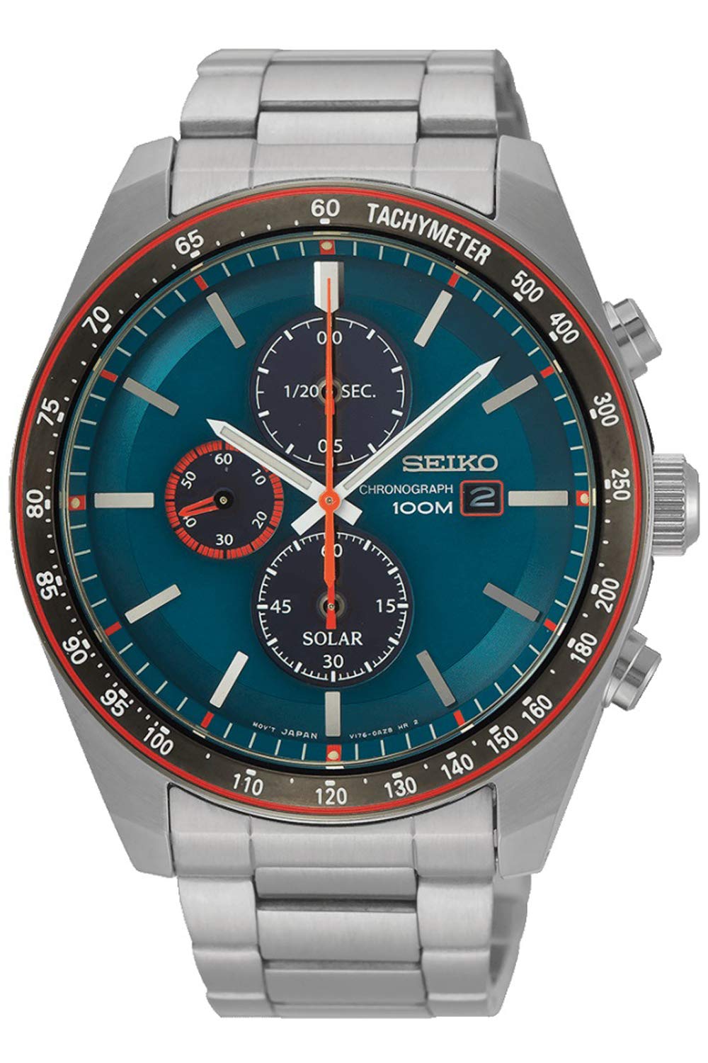 

SEIKO Solar Chronograph Overseas [Seiko] Watch, Model, Blue/Orange, SSC717P1, Men s [Parallel Import]