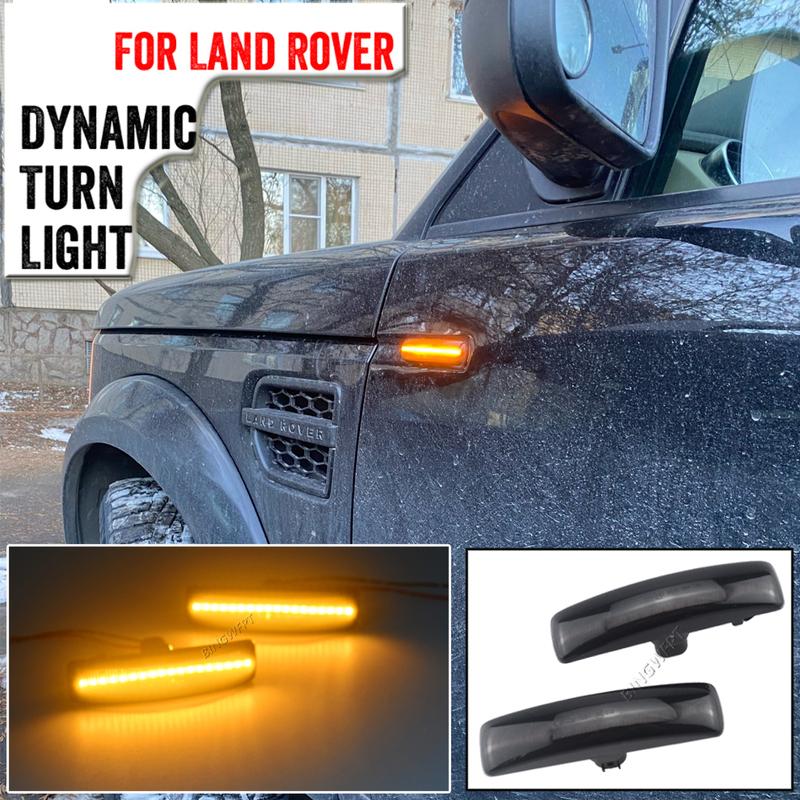 Dynamic Turn Signal Smooth Flowing Light OE Plug LED Side Marker Light For Land Rover Discovery 3 4 Freeland 2 Range Rover Sport