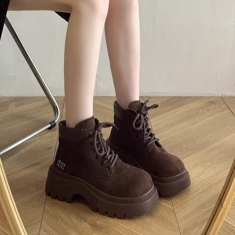 Martin boots women's autumn and winter new retro platform boots tooling rhubarb boots leather short boots