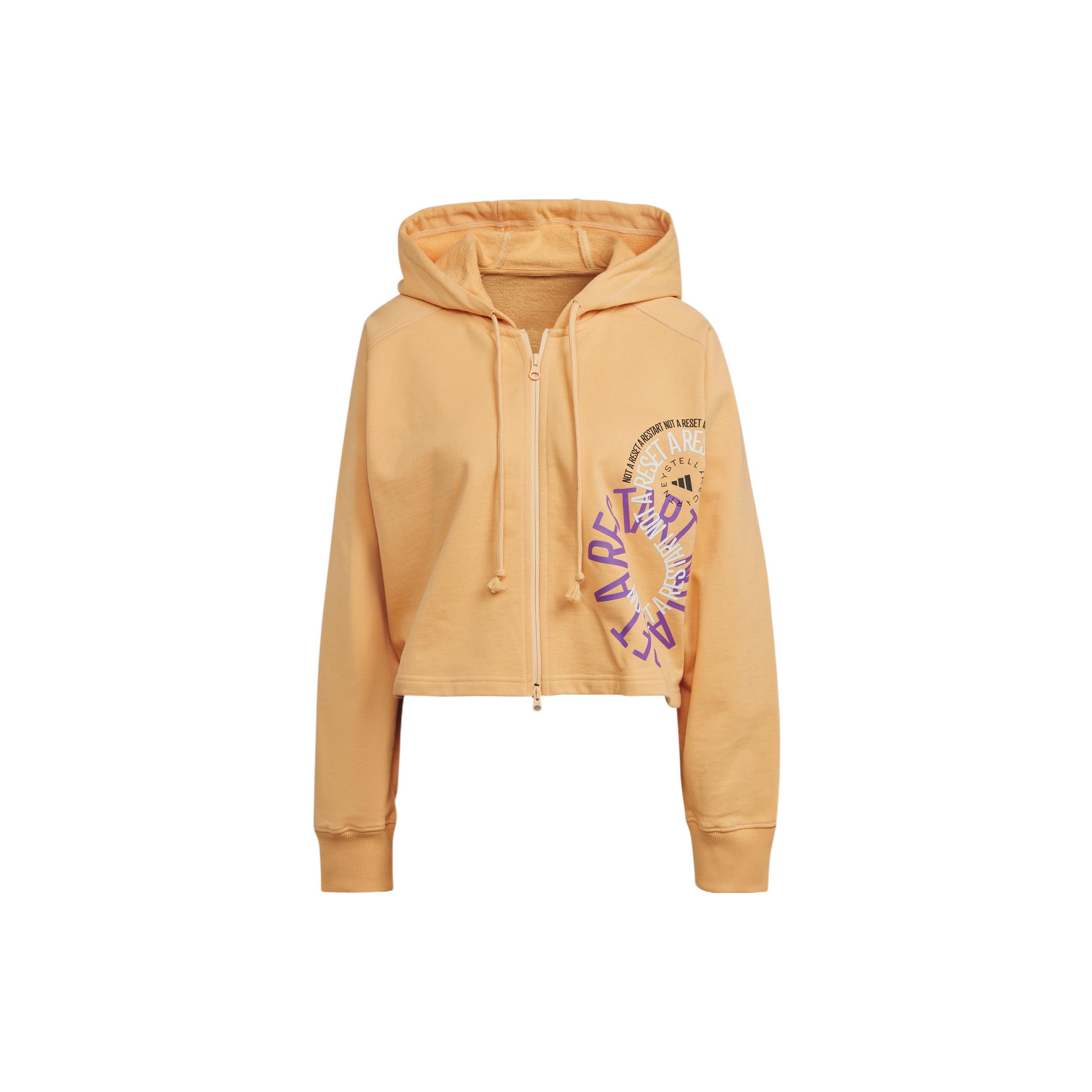 adidas by Stella McCartney Women s Cropped Hoodie Orange IB5890 S