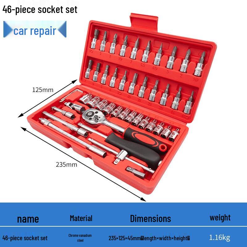 LETA 46-Piece Multifunctional Socket and Screwdriver Tool Set