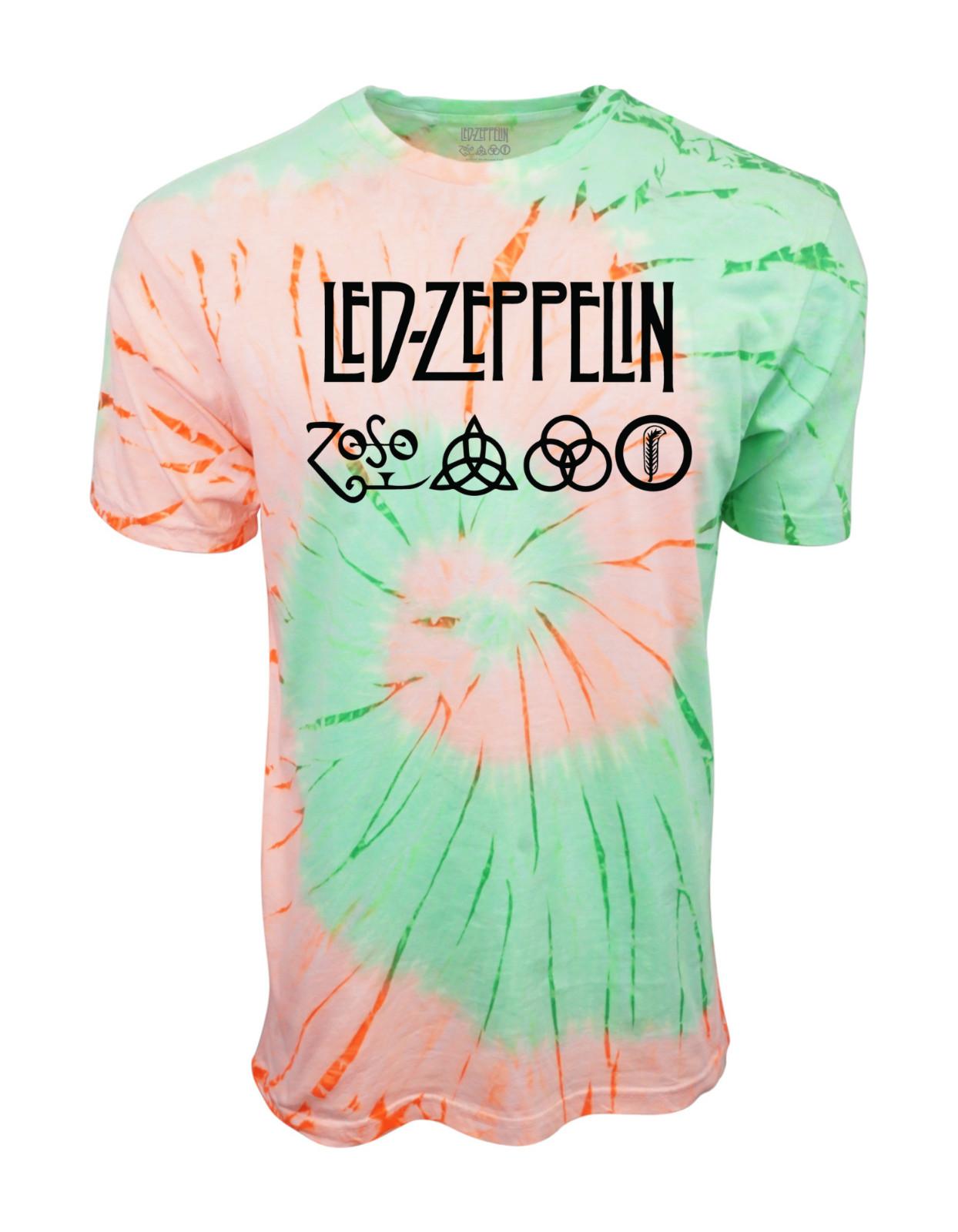 LED ZEPPELINS MENS TIE DYE ZOSO LOGO T SHIRT XL