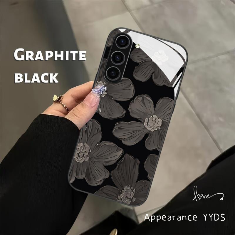 Flower Patterned Glass Phone Case Suitable for Samsung Galaxy S26 S25 S24 S23 S22 S20 FE/Ultra/Plus5G Anti Drop Back Cover