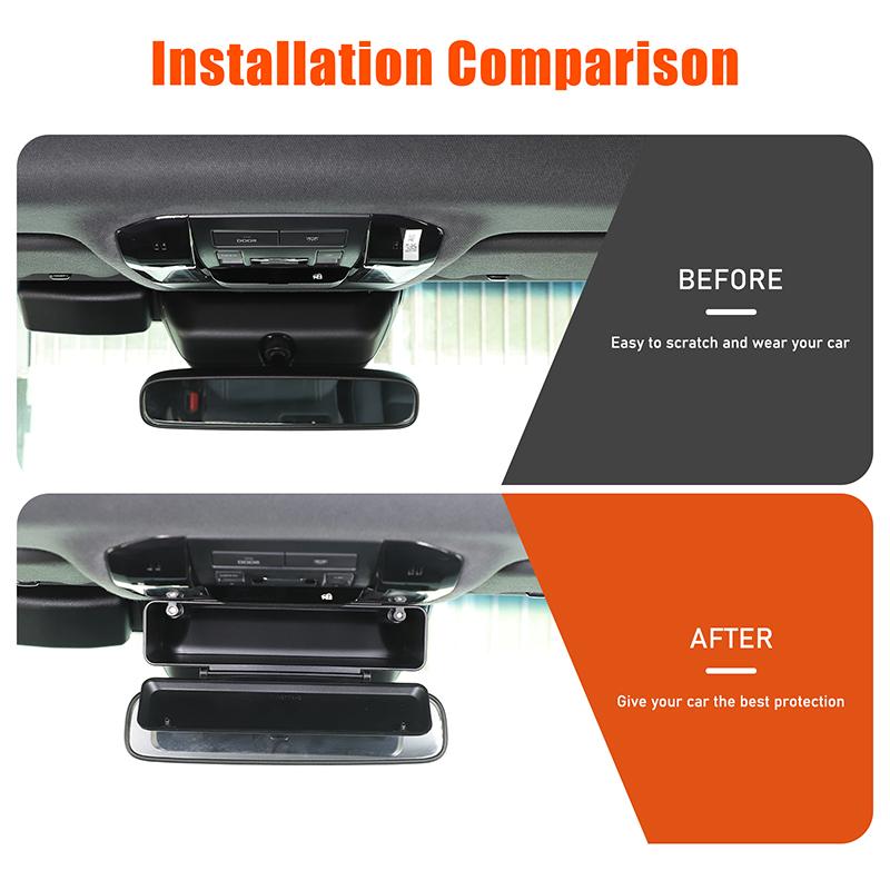 ABS Black For Toyota Land Cruiser Prado 250 LC250 2025 2025 Car Interior Rearview Mirror Multi-Function Storage Box Accessories