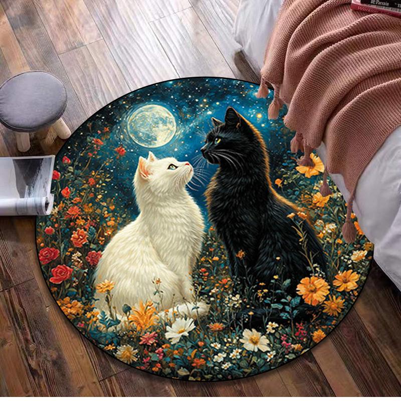 Animal  Circular Rug Office Decorative Carpet For Living Room Bedroom Door Mat Floor Rug Computer Chair Area Rug Viking Theme Decor