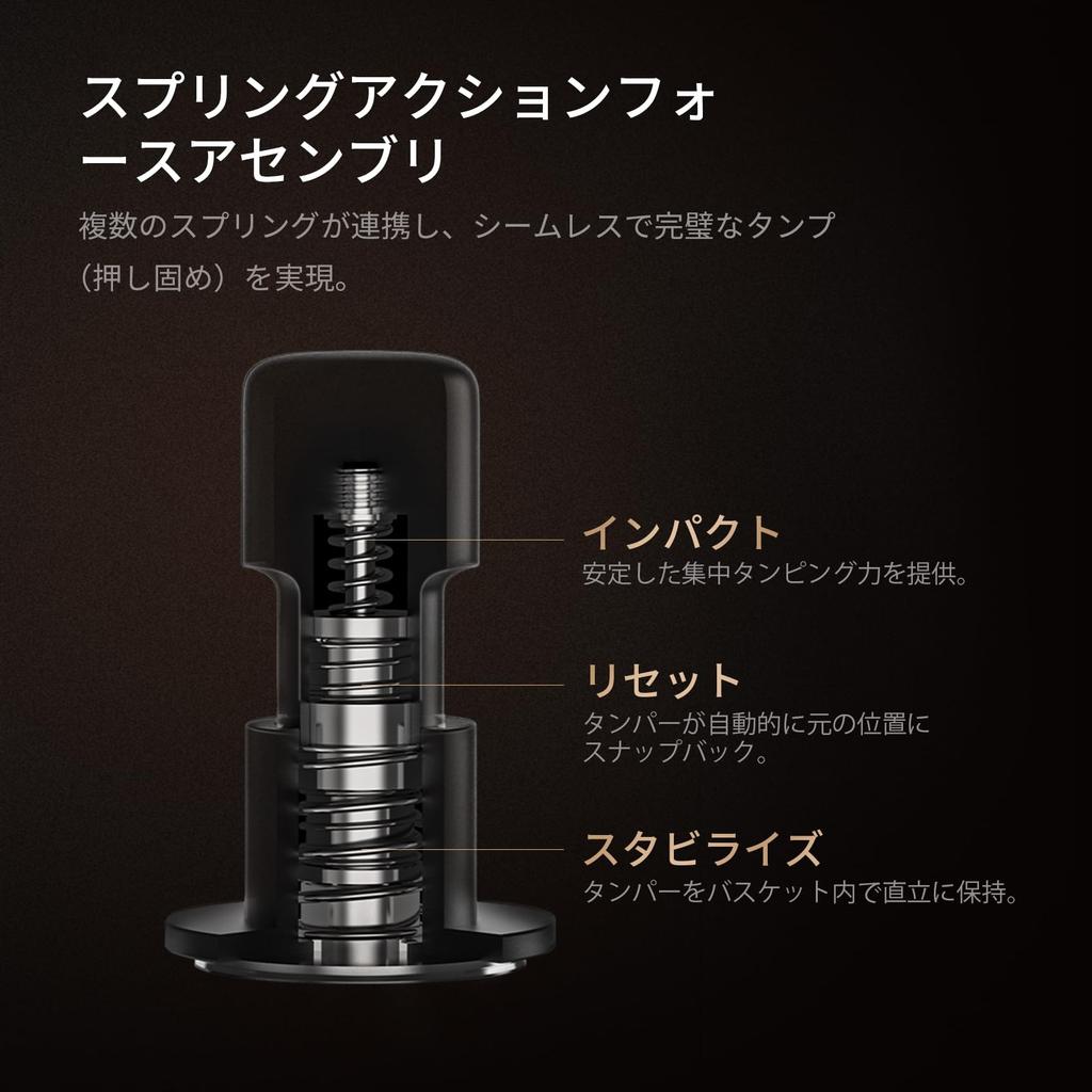 TIMEMORE 58mm Espresso Tamper - Stainless Steel & Aluminum Impact Tamper with Acoustic Feedback, Spring-Loaded Hand Tamper Tool for Baristas, Fits